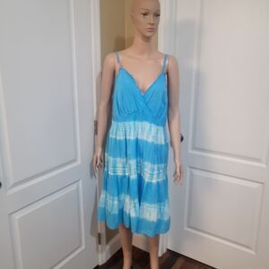 Speed Control Sky Blue and White Midi Dress